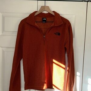 The North Face Men's Zip-Up Sweater in Rust